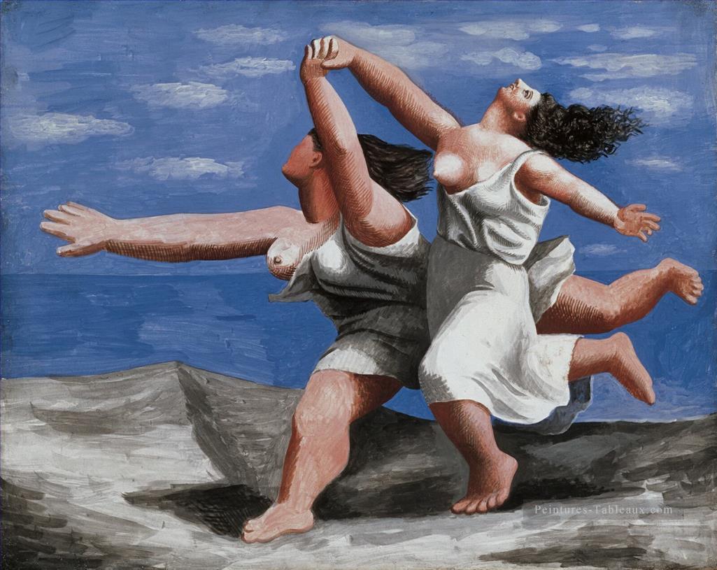 Femmes courant sur la plage 2 cubiste Pablo Picasso Peintures à l'huile